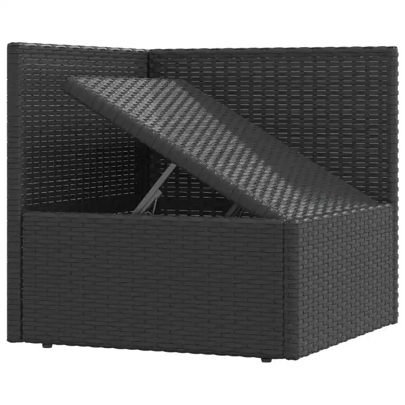 vidaXL Salon de jardin en résine tressée noire et acier poudré