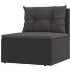 vidaXL Salon de jardin en résine tressée noire et acier poudré
