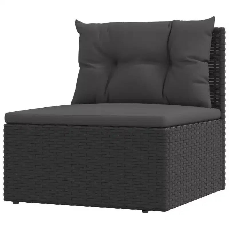 vidaXL Salon de jardin en résine tressée noire et acier poudré