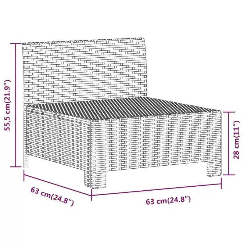 vidaXL Salon de jardin Fauteuil et canapé avec coussins Résine tressée gris