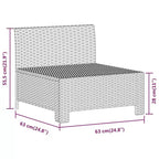 vidaXL Salon de jardin Fauteuil et canapé avec coussins Résine tressée gris