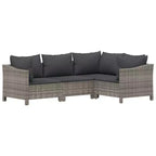 vidaXL Salon de jardin Fauteuil et canapé avec coussins Résine tressée gris
