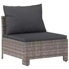 vidaXL Salon de jardin Fauteuil et canapé avec coussins Résine tressée gris
