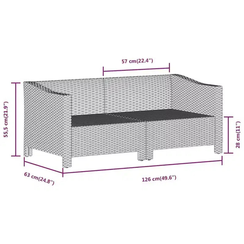 vidaXL Salon de jardin Fauteuil et canapé avec coussins Résine tressée gris