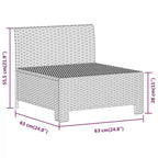 vidaXL Salon de jardin Fauteuil et canapé avec coussins Résine tressée gris