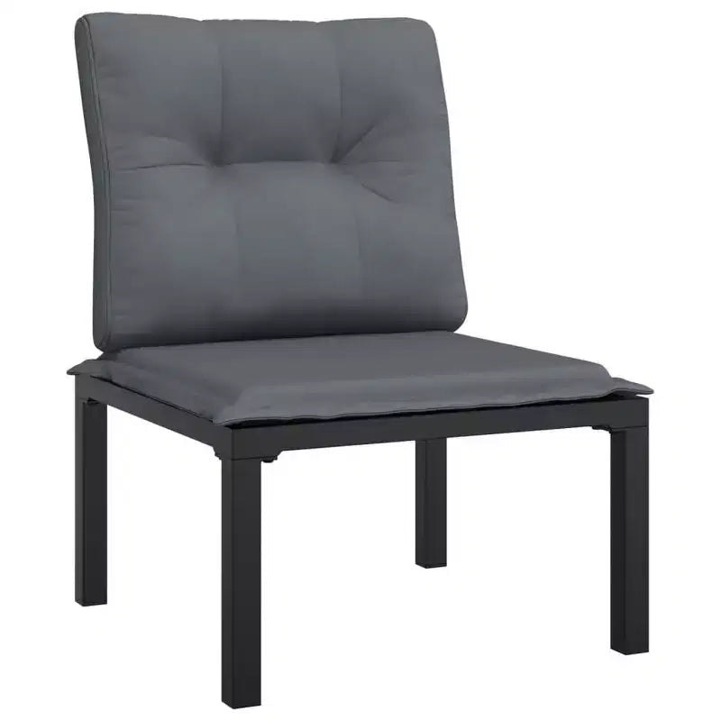 vidaXL Salon de jardin en rotin synthétique noir et gris