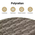 vidaXL Salon de jardin en rotin PE gris 5 pièces Pieds réglables