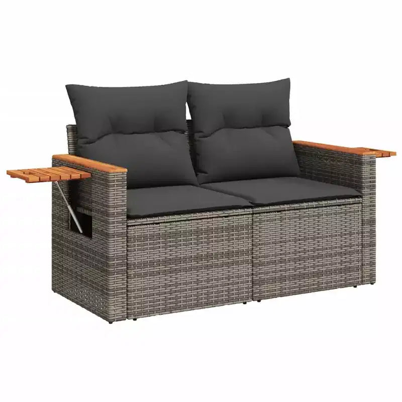 vidaXL Salon de jardin en rotin PE gris 5 pièces Pieds réglables