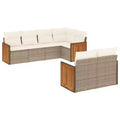 vidaXL Garden Sofa Set Beige PE wicker, Powder-Coated Steel, Polyester