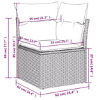 vidaXL Salon de jardin en résine tressée PE beige, acier laqué, polyester