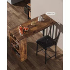 Ensemble de table de bar 3 pièces pour 2 personnes, ensemble table et chaises de bar avec extension relevable, ensemble de salle à manger avec étagères de rangement, convient aux petits espaces