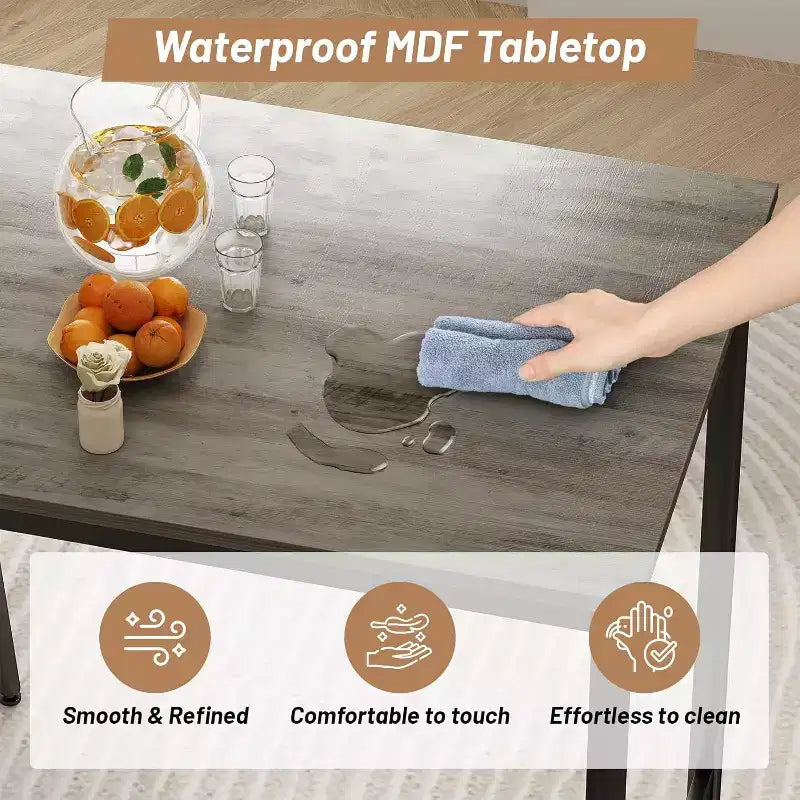 Ensemble de salle à manger Zevemomo 7 pièces hauteur comptoir, 6 tabourets rembourrés en PU, ensemble table haute peu encombrant pour petits espaces, gris