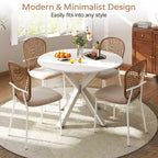 Ensemble de salle à manger Zevemomo 5 pièces mi-siècle pour 4 à 6 personnes, plateau de table en MDF avec pieds en métal, ensemble de table à manger et table basse sur pied