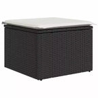 vidaXL Salon de jardin noir en résine tressée 6 pièces modulable