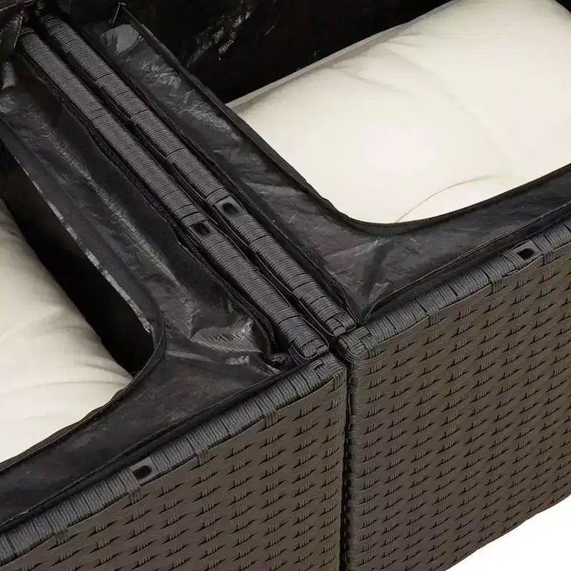 vidaXL Salon de jardin noir en résine tressée 6 pièces modulable