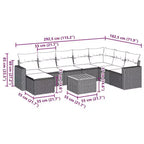 vidaXL Salon de jardin noir en résine tressée 9 pièces modulable