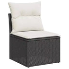 vidaXL Salon de jardin en résine tressée noir 6 pièces