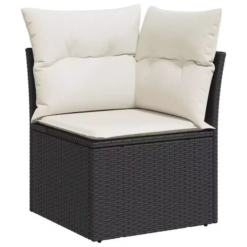 vidaXL Salon de jardin en résine tressée noir 6 pièces