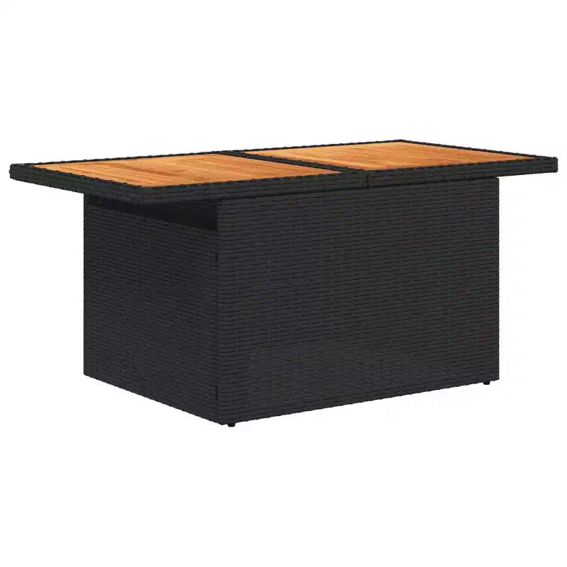 vidaXL Salon de jardin en résine tressée noir 6 pièces
