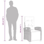 vidaXL Ensemble de salle à manger d'extérieur 5 pièces - Résine tressée noire avec coussins crème, table réglable, chaises inclinables