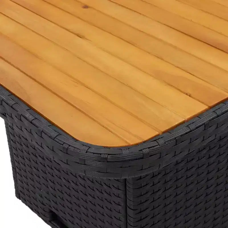 vidaXL Ensemble de salle à manger d'extérieur 5 pièces - Résine tressée noire avec coussins crème, table réglable, chaises inclinables