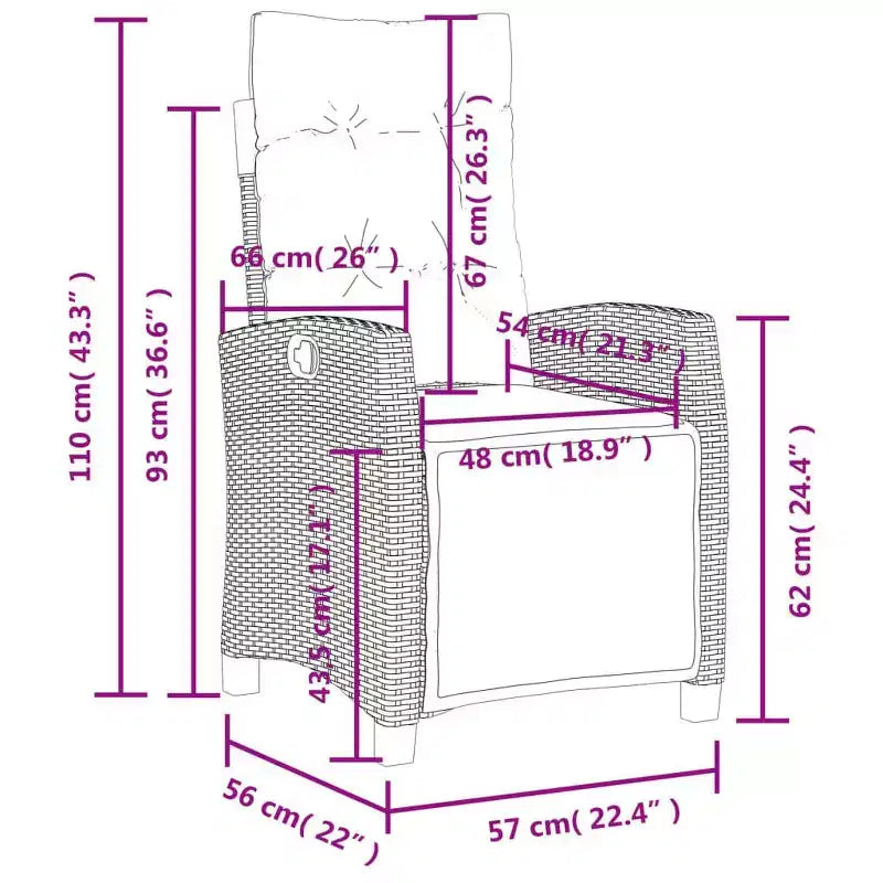 vidaXL Ensemble de salle à manger d'extérieur 5 pièces - Résine tressée noire avec coussins crème, table réglable, chaises inclinables