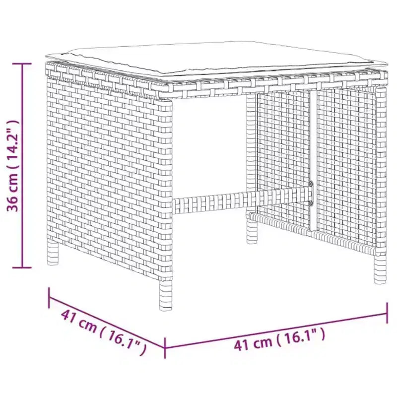 vidaXL Salon de jardin, table et chaises d'extérieur pliantes en rotin PE gris, 8 places