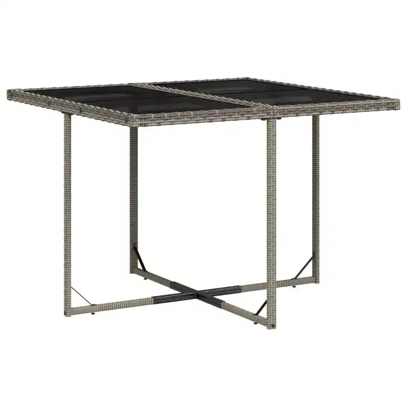 vidaXL Salon de jardin, table et chaises d'extérieur pliantes en rotin PE gris, 8 places