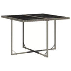vidaXL Salon de jardin, table et chaises d'extérieur pliantes en rotin PE gris, 8 places