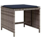 vidaXL Salon de jardin, table et chaises d'extérieur pliantes en rotin PE gris, 8 places