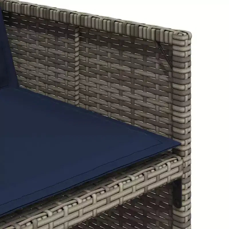 vidaXL Salon de jardin, table et chaises d'extérieur pliantes en rotin PE gris, 8 places