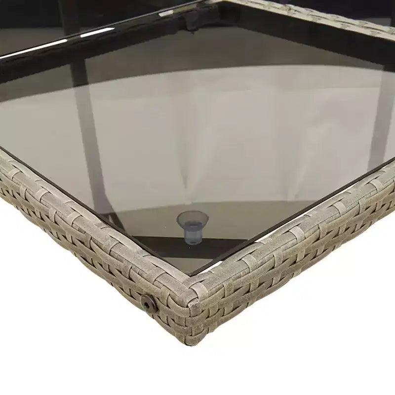 vidaXL Ensemble de salle à manger d'extérieur pliable 9 pièces en résine tressée grise avec coussins