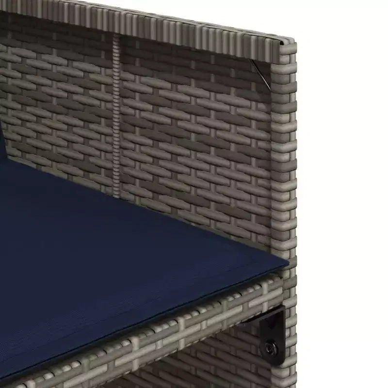 vidaXL Ensemble de salle à manger d'extérieur pliable 9 pièces en résine tressée grise avec coussins