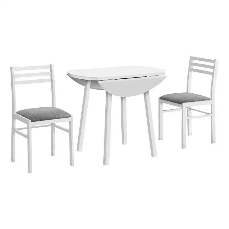 Ensemble table de salle à manger 3 pièces Homy Casa avec 2 chaises abattantes - Meuble de cuisine compact