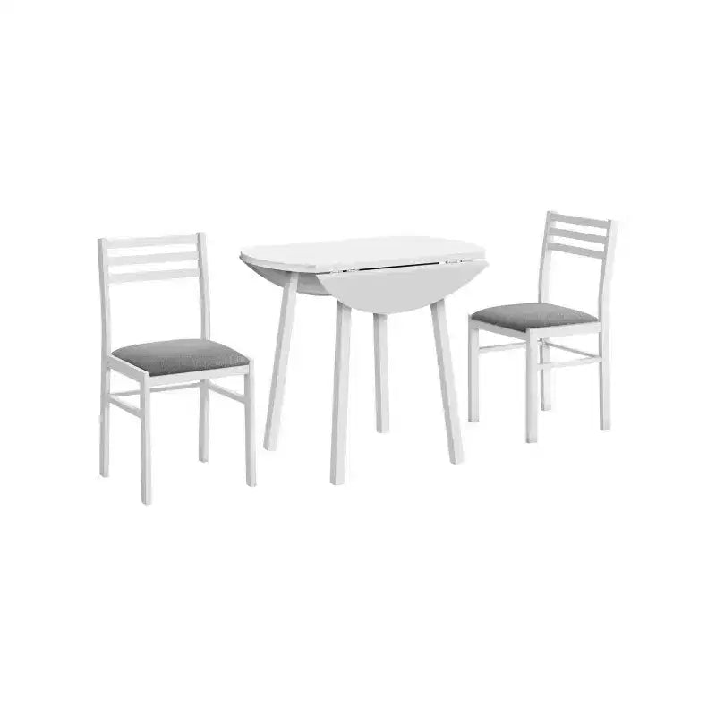 Ensemble table de salle à manger 3 pièces Homy Casa avec 2 chaises abattantes - Meuble de cuisine compact