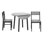 Ensemble table de salle à manger 3 pièces Homy Casa avec 2 chaises abattantes - Meuble de cuisine compact