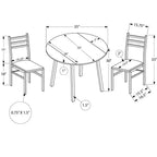 Ensemble table de salle à manger 3 pièces Homy Casa avec 2 chaises abattantes - Meuble de cuisine compact