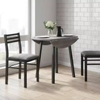 Ensemble table de salle à manger 3 pièces Homy Casa avec 2 chaises abattantes - Meuble de cuisine compact