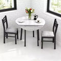 Homy Casa 3-Piece Drop-Leaf Dining Table Set with 2 Chairs  Space-Saving Kitchen Furniture