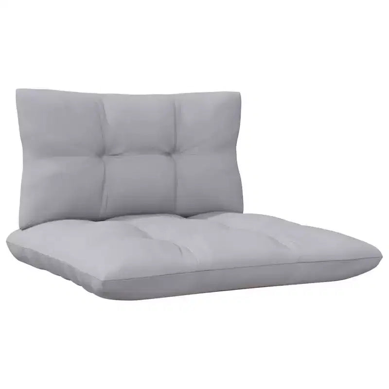 vidaXL Salon de jardin 5 pièces avec coussins gris Bois de pin - Marron et gris