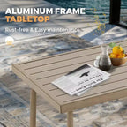 HAPPATIO Ensemble de mobilier de jardin 4 pièces en aluminium avec table basse, fauteuils pivotants et canapé 3 places pour terrasse et piscine