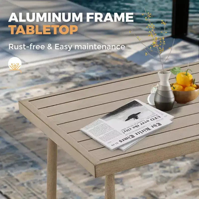 HAPPATIO Ensemble de mobilier de jardin 4 pièces en aluminium avec table basse, fauteuils pivotants et canapé 3 places pour terrasse et piscine