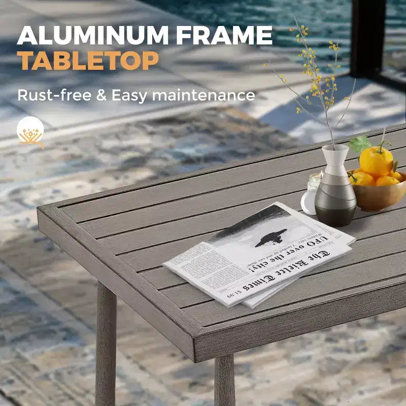 HAPPATIO Ensemble de mobilier de jardin 4 pièces en aluminium avec table basse, fauteuils pivotants et canapé 3 places pour terrasse et piscine