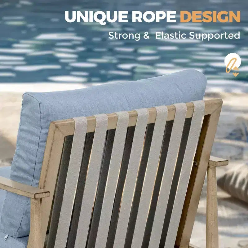 HAPPATIO Ensemble de mobilier de jardin 4 pièces en aluminium avec table basse, fauteuils pivotants et canapé 3 places pour terrasse et piscine