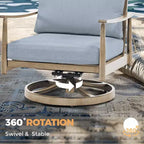 HAPPATIO Ensemble de mobilier de jardin 4 pièces en aluminium avec table basse, fauteuils pivotants et canapé 3 places pour terrasse et piscine
