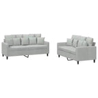 Ensemble de canapés en velours gris clair (100 % polyester), métal, contreplaqué Medium