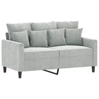 Ensemble de canapés en velours gris clair (100 % polyester), métal, contreplaqué Medium