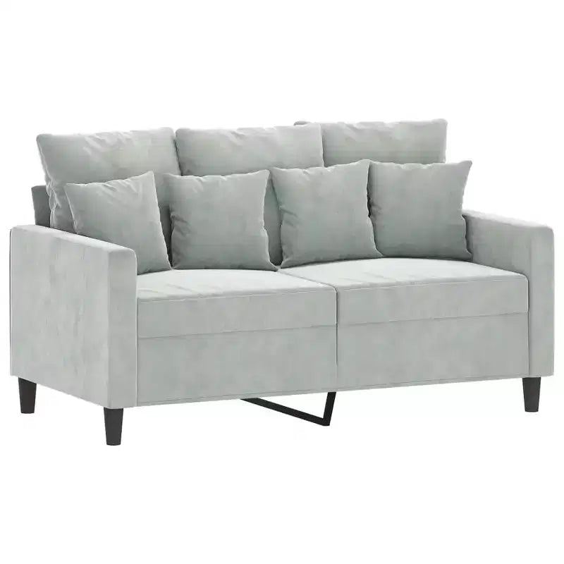 Ensemble de canapés en velours gris clair (100 % polyester), métal, contreplaqué Medium