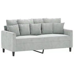 Ensemble de canapés en velours gris clair (100 % polyester), métal, contreplaqué Medium