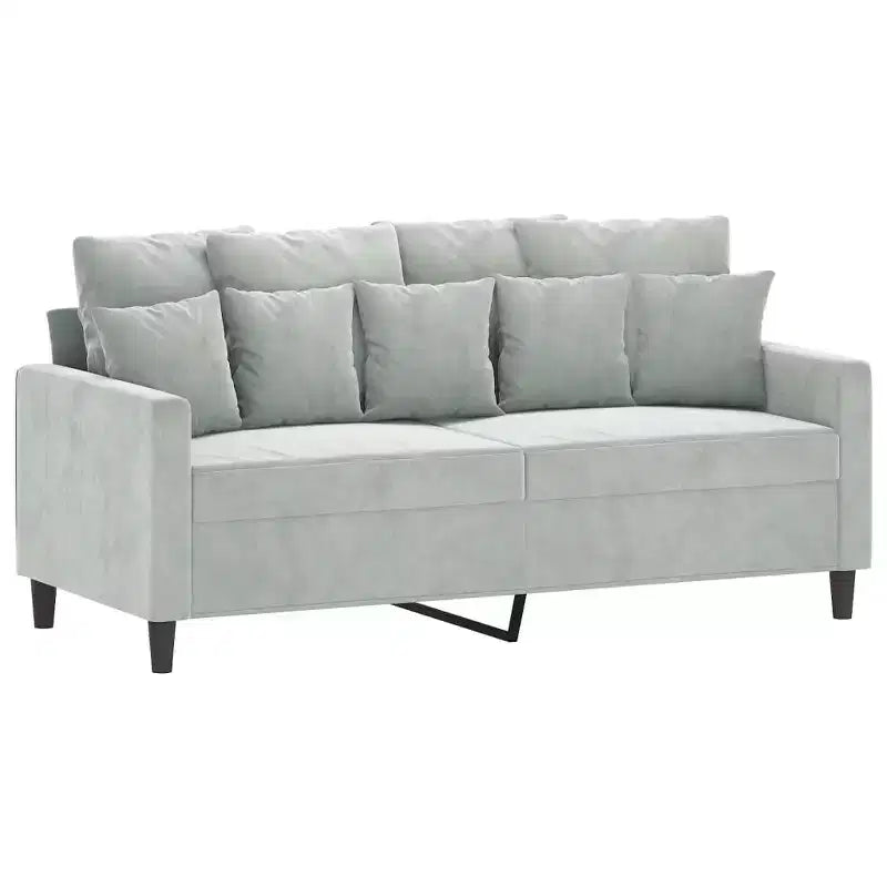 Ensemble de canapés en velours gris clair (100 % polyester), métal, contreplaqué Medium